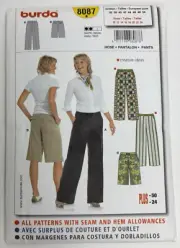 Burda 8087 Wide Leg Pants + Shorts Sz 10 12 14 16 18 20 22 24 Pattern UC FF OOP