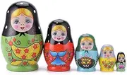 26 Styles 5/10pcs/Set Cute Wood Russian Nesting Babushka Matryoshka Doll Hand Paint Toys Craft Toys Home Decoration Kids Gifts