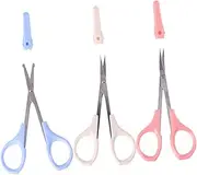 3pcs Scissors Set Stainless Steel Eyebrow Trimmer for Safe Painless Use