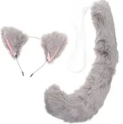 [LIFKOME] Fox Tail Ear Headband Fox Set Party Headdress Furry Cosplay Accessory Safe Comfortable for Boys and Girls
