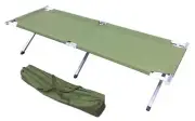Set of 2 Portable Sleeping Cot Hiking Camping Gear Green Olive Drab, Steel Frame