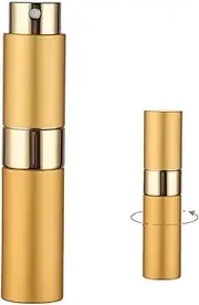 Travel Perfume Atomizer Refillable, 8ml Leakproof Refillable Travel Perfume Atomizer Pack of 1pcs, Refillable Perfume Spray For Travel, Portable Mini Perfume Bottles for Women and Men (Golden)