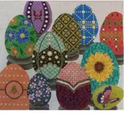 CLOISSONE EGGS HANDPAINTED NEEDLEPOINT CANVAS by JP Needlepoint