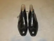Peal & Co by Crockett & Jones Black Calf Leather Wingtip Boots 8D NWB
