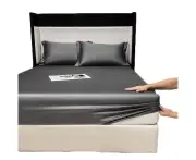 Toscano 100% Cotton Bed Sheets Pillowcase 3 Piece Set Bedding-PremiumGrey