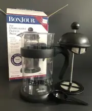 French Press BonJour Unbreakable Coffee 8-Cup BPA-Free Black With Measure Spoon