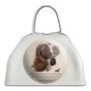 English Springer Spaniel Dog Breed White Metal Cowbell Cow Bell Instrument