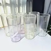 yutrenn Highball Glasses 6 Pcs Tall Water Glasses Coffee Cups Drinking Glasses High Borosilicate Clear Glass Dishwasher Safe