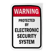 Vertical Vinyl Stickers Warning Protected by Electronic Security System Security