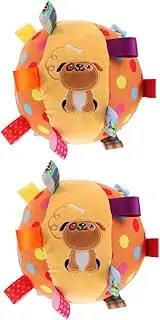 Vaguelly Activity Ball 2 Pack Ultra Soft Plush Bell Ball Toys Tags Educational Sensory Ball for Baby Boys Girls