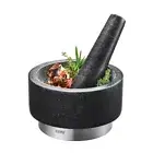100% Genuine! GEFU X-Plosion Mortar and Pestle 14 x 8 cm Black! RRP $149.00!