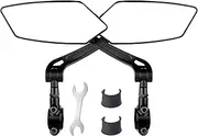 Bike Mirror Handlebar Mount - 360 Degree Rotating Motorcycle Lens,Handlebar Mount Shockproof Bike Mirror for Mountain Road Beach Dirt Travel Riding Fitness Commuting