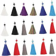 Anneome 18pcs Lobster Clasp Tassel DIY Keychain Jewelry Accessories Bead Charm Tassel for DIY Projects