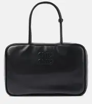 [Miu Miu] Miu Miu Medium leather tote bag One Size black