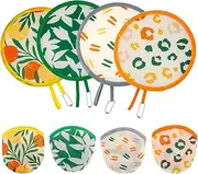 [AGDGV] 4 Styles Round Foldable Hand Fan Japanese Foldable Fan Style Handheld Foldable Compact Cooling Fans,Round Folding Fan (4Pcs Summer)
