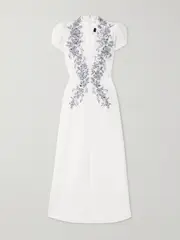 [Jenny Packham] Jenny Packham - Crystal-embellished Crepe Gown - Cream - UK 18 UK 18 Cream