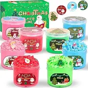 Christmas Cloud Slime Set, 4 Pieces, Santa, Snowman, Tree, Bear Designs