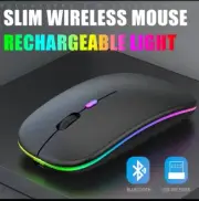 2.4GHz Wireless Optical Mouse USB Rechargeable RGB Cordless Mice For PC Laptop