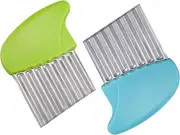 Crinkle Cutter, Stainless Steel Waffle Fry Cutter, Wavy Chopper for Veggies