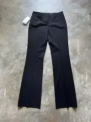 NEW Boss Hugo Boss Pants Women's 32a Black Flat Front Stretch Trouser Bootcut