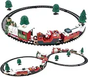 Child Classic Sounds Christmas Electric Rail Car Train Set Railway Tracks with Music Light Kids Toy Gift