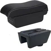 Car Armrests Fit for Seat Ibiza 6j Ibiza 6L Armrest Box Car Armrest Auto Storage Box Retrofit Parts Interior Car Accessories Arm Console Armrest(B3 Black White 3USB)
