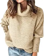 [Generic] Wool Knit Pullover Men Fashionable Ladies Bowknot Collar Solid Color Button Sleeve Knitted Casual Sweater Warm Top Wild One Mild One Sweatshirt