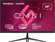 ViewSonic VX2428J 24’’ Full HD 1080p Eye Care Gaming Monitor, IPS, 180Hz, 0.5ms, AMD FreeSync Premium, HDR10, Height/Tilt/Swivel/Pivot Ergonomic, VESA, HDMI, DP Port, Built-in Speakers