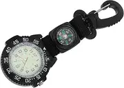 [Minkissy] Multifunction Outdoor Pocket Watch with Nylon Strap and Carabiner Clip Durable Hanging Watch for Mountaineering and Sports Fashionable Design with Compass