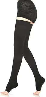 GPARMART Medical Compression Stockings, Open Toe, Class 2, 23-32 mmHG, for Varicose Veins, Edema, Leg Pain, Swollen Feet, Spider Veins - Unisex, Black, Medium