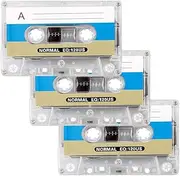 3PCS Blank Cassette Tapes, Jagowa 60 Min Audio Cassettes Professional Recording Empty Cassettes for Voice Recorded Lectures Teaching