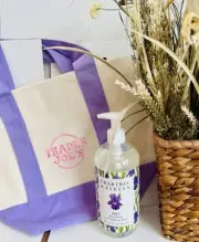 Trader Joe's Purple Canvas Tote Bag & Bonus Crabtree Iris Hand Wash New 2025
