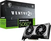 MSI Gaming RTX 5060 Ti 16G Ventus 2X OC Plus Graphics Card (16GB GDDR7, 128bit, Extreme Performance: TBA MHz, DisplayPort x 3 2.1a, HDMI 2.1b, NVIDIA Blackwell Architecture)