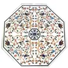 Octagon Marble Dining Table Top Nature Design Inlay Work Patio Table for Garden