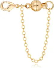 4 Pack Magnetic Bracelet Clasps and Closures, Real 18k Gold Plated Clasps f