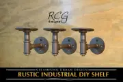 Three 2x4" L Brackets DIY Pipes B (8"-10" deep shelf) urban steampunk rustic