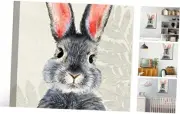 Easter Bunny Canvas Wall Art Blue Gray Cute Rabbit Pictures Wall Decor Funny