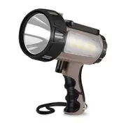 Rechargeable Spotlight Flashlight, Super Bright Waterproof Handheld Spot Light 6 Models with Foldable Stand for Outdoor Boating Camping Fishing Hunting