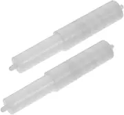 TEHAUX 2Pcs Toilet Paper Holder Spring Loaded, Plastic Tissue Roller Stick Insert Replacement Rod for Bathroom Restroom, Easy Installation, Fits Most Toilet Roll Holders