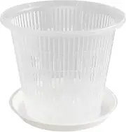 Orchid Pots | ABS Clear Plant Pot with Holes and Saucer | Orchid Planter | Home Supplies Plant Containers for Succulent Flower Rose Orchids Pansies Cacti