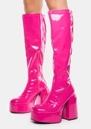 [Daisy Street] Pink Patent Platform Boots