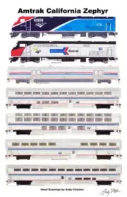 Amtrak California Zephyr 11"x17" Poster Andy Fletcher signed