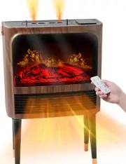 Electric Fireplace Heater with 3D Realistic Flame, Humidifier, Thermostat, Safet
