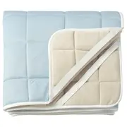 KEJSAROLVON mattress protector, beige/blue, Single