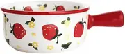 Soup Bowl Red Cereal Bowl with Strawberry Pattern Bowls for Kitchen Soup Bowls with Handle Porcelain Bowls for Edible Bakeware Bowl