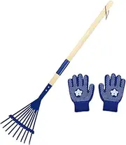 Wooden Handle Gardenn Leaves rakke - Lawn rakkes For Leaves | Kds rakkes Detachable Wooden Handle Kds rakke, Gloves Kis Size Gardenning Tools For Leaves, Gardenning, Camping, Patio Lawn, Gardenn Leave