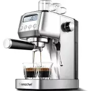 Amzchef Espresso maker 20 Bar 。 Espresso Maker with Milk Frother & LCD Pan