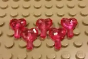 Lego NEW Friends Set/5 Trans Pink Heart Jewels - Princess Girl Gem Crystal