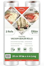 AUSPURE Vacuum Sealer Bags Rolls, 28cm x 6m, Commercial Grade Storage Sealer Rolls, for Meal Prep, Sous Vide & Seal a Meal, BPA Free, Food Saver, Compatible with Most Vac Machines