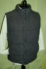 NWT VINCE mens snap front charcoal heather wool down vest size XL